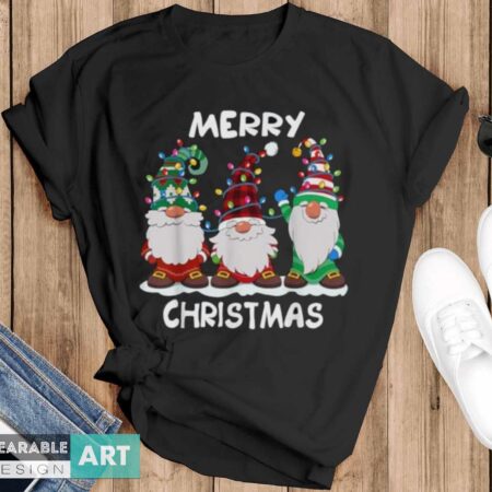 Merry Christmas Gnomes Xmas Family Men Women T-Shirt - Black T-Shirt