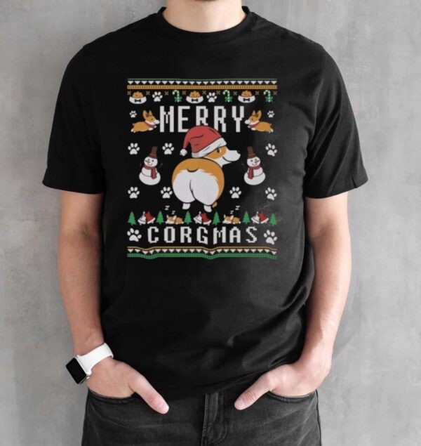 Merry Corgmas Corgi Ugly Christmas Shirt Corgi Christmas Shirt Corgi Shirt - Black Unisex T-Shirt