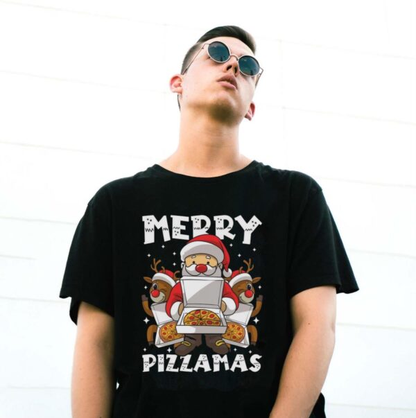 Merry Pizzamas Pizza Ugly Christmas Shirt Pizza Christmas Shirt - G500 Gildan T-Shirt