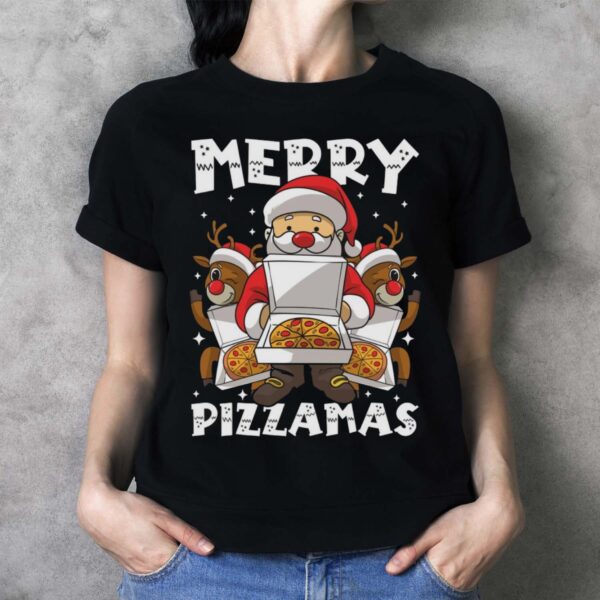 Merry Pizzamas Pizza Ugly Christmas Shirt Pizza Christmas Shirt - Ladies T-Shirt