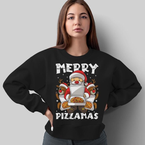 Merry Pizzamas Pizza Ugly Christmas Shirt Pizza Christmas Shirt - Sweatshirt