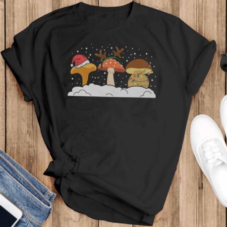 Mushroom Shirt Mushroom Sweatshirt Mushroom Shirt Mushroom Gift Mushroom Christmas Shirt - Black T-Shirt