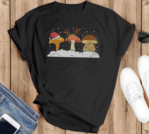 Mushroom Shirt Mushroom Sweatshirt Mushroom Shirt Mushroom Gift Mushroom Christmas Shirt - Black T-Shirt