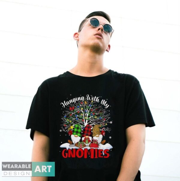 New Funny Christmas Gnome Hanging With My Gnomies Xmas Men Women T Shirts - G500 Gildan T-Shirt