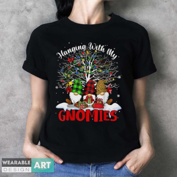 New Funny Christmas Gnome Hanging With My Gnomies Xmas Men Women T Shirts - Ladies T-Shirt