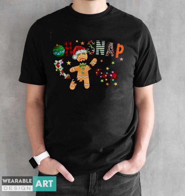 Oh Snap Shirt, Gingerbread Christmas Shirt, Funny Christmas Shirt - Black Unisex T-Shirt