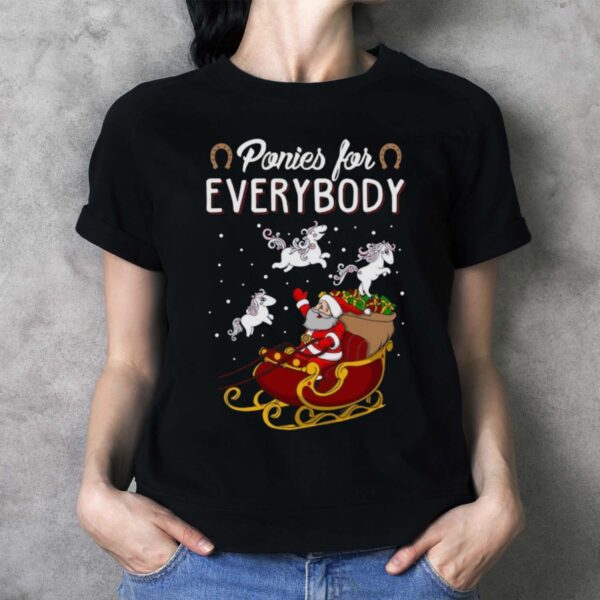 Ponies Funny Cute Horse Ugly Christmas Shirt Women Men Kids Horse Christmas Shirt Horse Shirt - Ladies T-Shirt