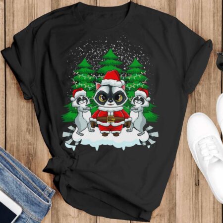 Racoon Christmas Shirt Racoon Ugly Christmas Shirt - Black T-Shirt