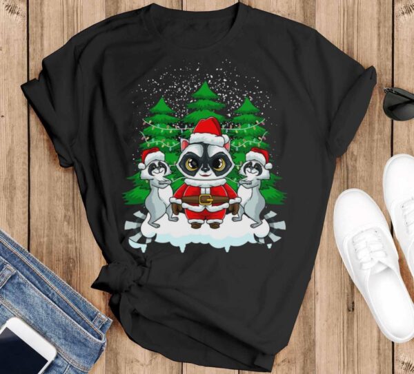 Racoon Christmas Shirt Racoon Ugly Christmas Shirt - Black T-Shirt