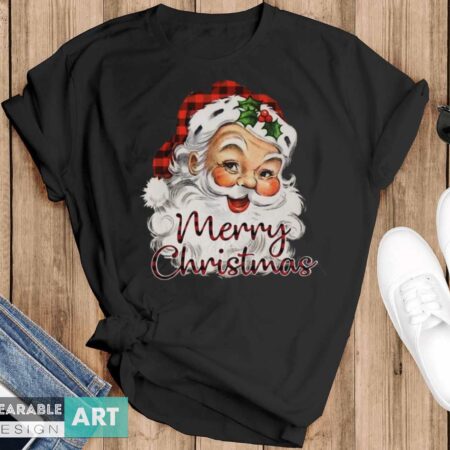 Santa Shirt, Merry Christmas Shirt, Santa Christmas Shirt, Christmas T-Shirt - Black T-Shirt