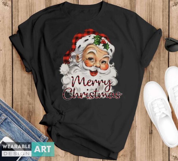 Santa Shirt, Merry Christmas Shirt, Santa Christmas Shirt, Christmas T-Shirt - Black T-Shirt