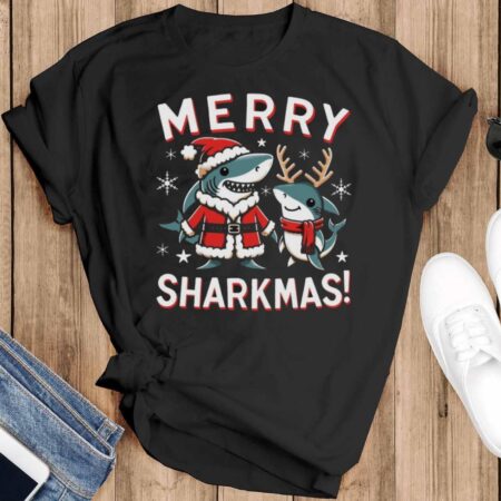 Shark Ugly Christmas Shirt Shark Shirt Shark Sweatshirt Shark Shirt Shark Christmas Shirt - Black T-Shirt