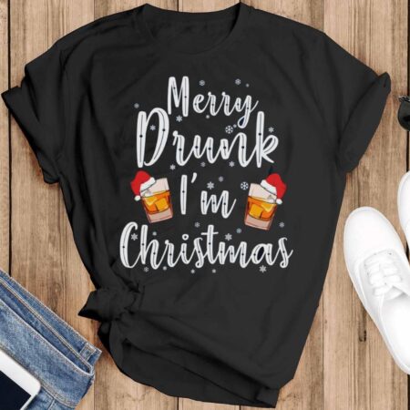 Ugly Christmas Shirt Men Ugly Whiskey Christmas Shirt Sweatshirt - Black T-Shirt