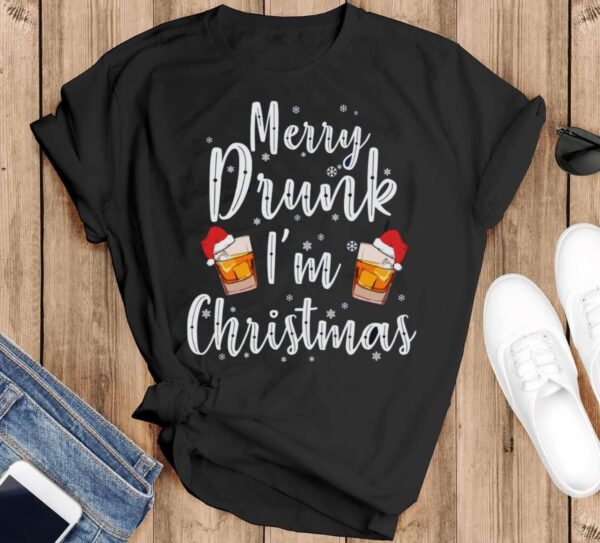 Ugly Christmas Shirt Men Ugly Whiskey Christmas Shirt Sweatshirt - Black T-Shirt