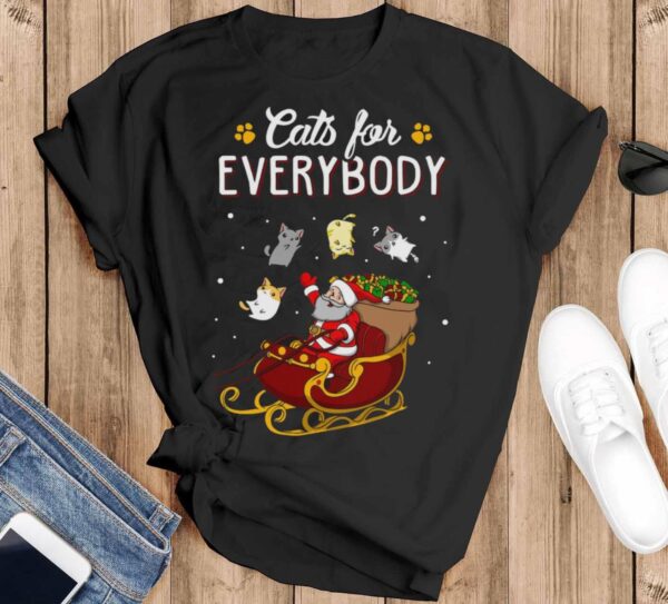 Ugly Christmas Shirt Women Funny Womens Christmas Sweatshirt Cat Christmas Shirt - Black T-Shirt