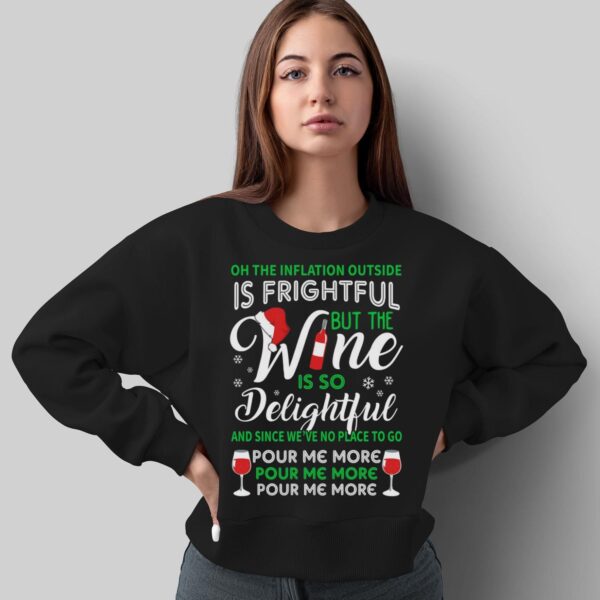 Ugly Christmas Shirt Women Ugly Wine Christmas Shirt for Women Wine is so Delightful Women's Cute Christmas Shirt - Sweatshirt