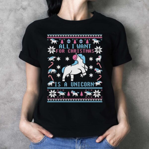 Unicorn Ugly Christmas Shirt Unicorn Christmas Shirt Unicorn Christmas Sweatshirt - Ladies T-Shirt