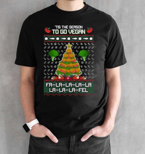 Vegetarian Vegan Ugly Christmas Shirt Vegetarian Vegan Christmas Shirt Vegetarian Vegan Christmas Sweatshirt - Black Unisex T-Shirt