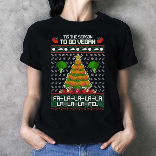 Vegetarian Vegan Ugly Christmas Shirt Vegetarian Vegan Christmas Shirt Vegetarian Vegan Christmas Sweatshirt - Ladies T-Shirt