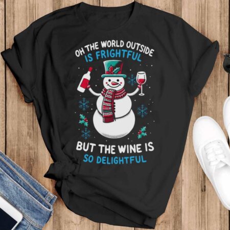 Wine Ugly Christmas Shirt Women Ugly Wine Christmas Shirt for Women Wine Delightful Shirt - Black T-Shirt